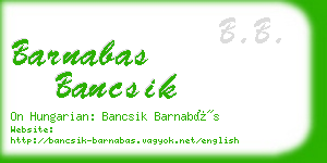 barnabas bancsik business card